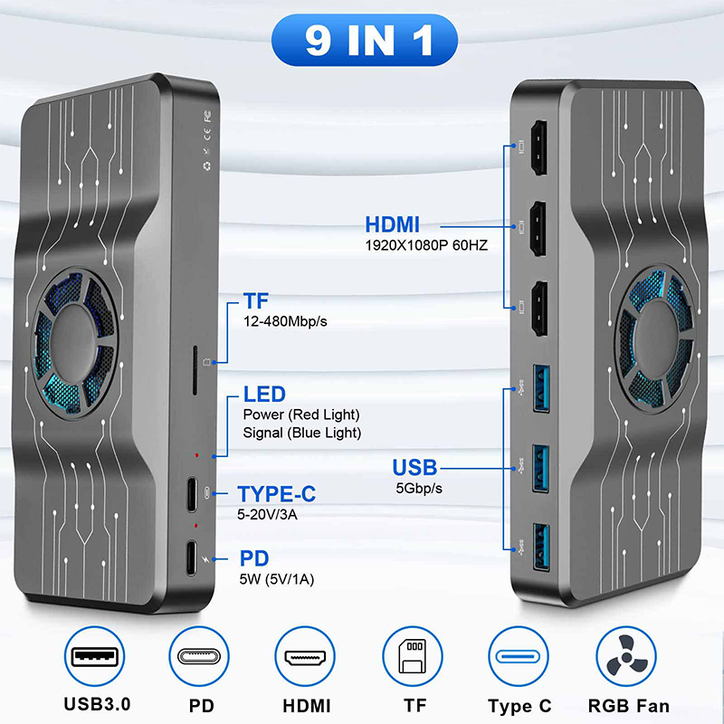 SMISEACOW H1 Multifunction 3 HDMI HUB