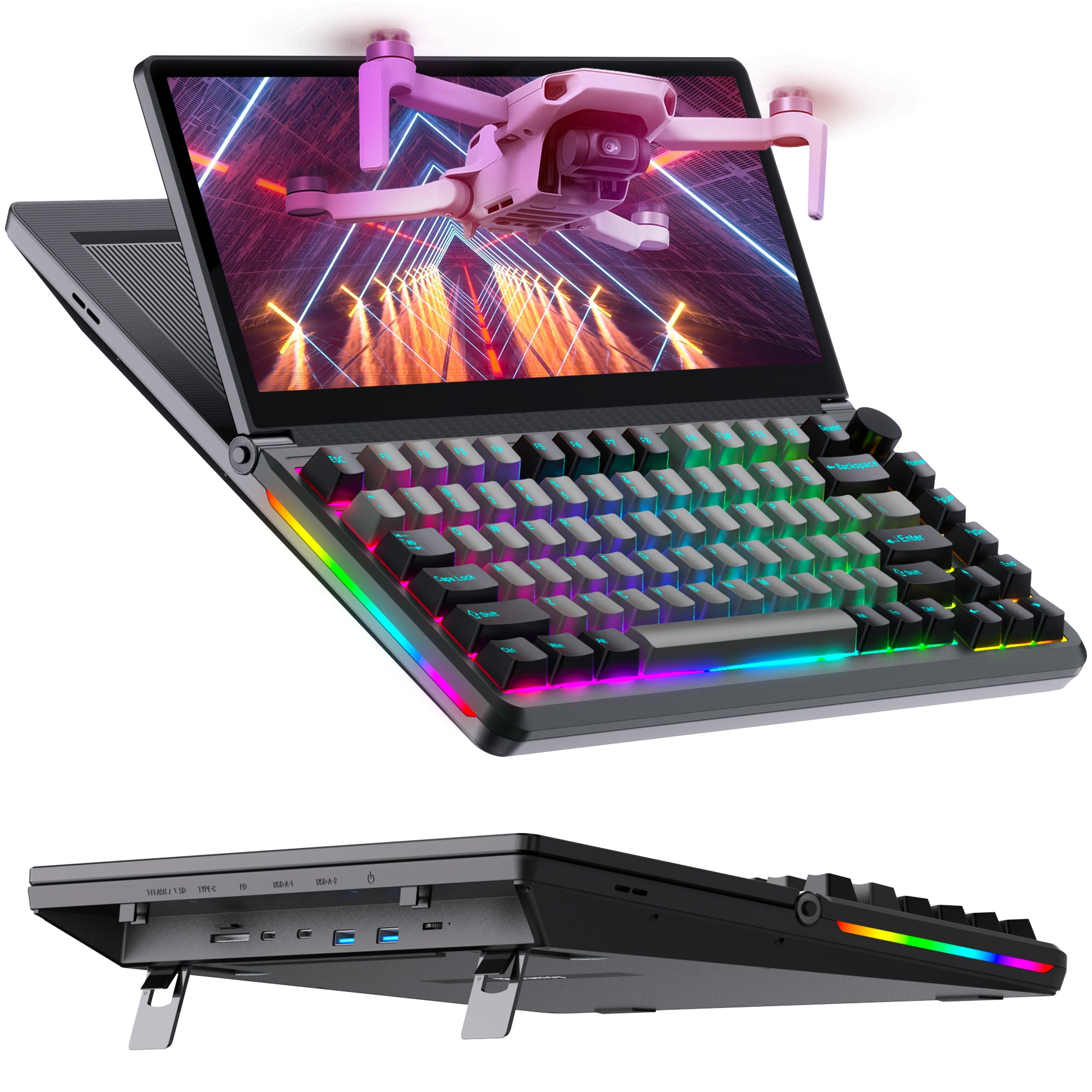 Kwumsy K3 Foldable Touchscreen Keyboard with Expandable Display