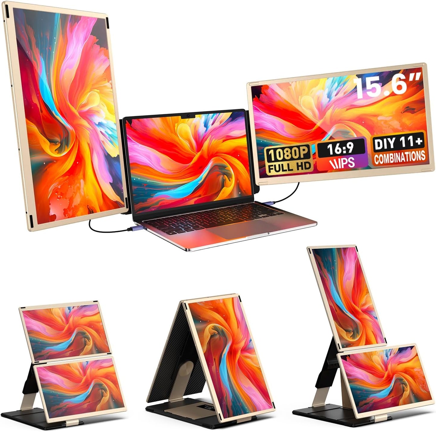 <SMISEACOW>Kwumsy S6 15.6" Triple Screen Laptop Screen Extender