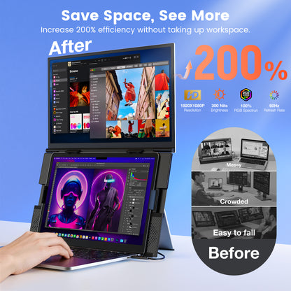 <SMISEACOW>Kwumsy S15 Plus 15.6" Dual Screen Laptop Screen Extende