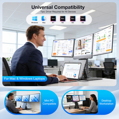 <SMISEACOW>Kwumsy Z3 15.3" Quad-Screen Laptop Screen Extender