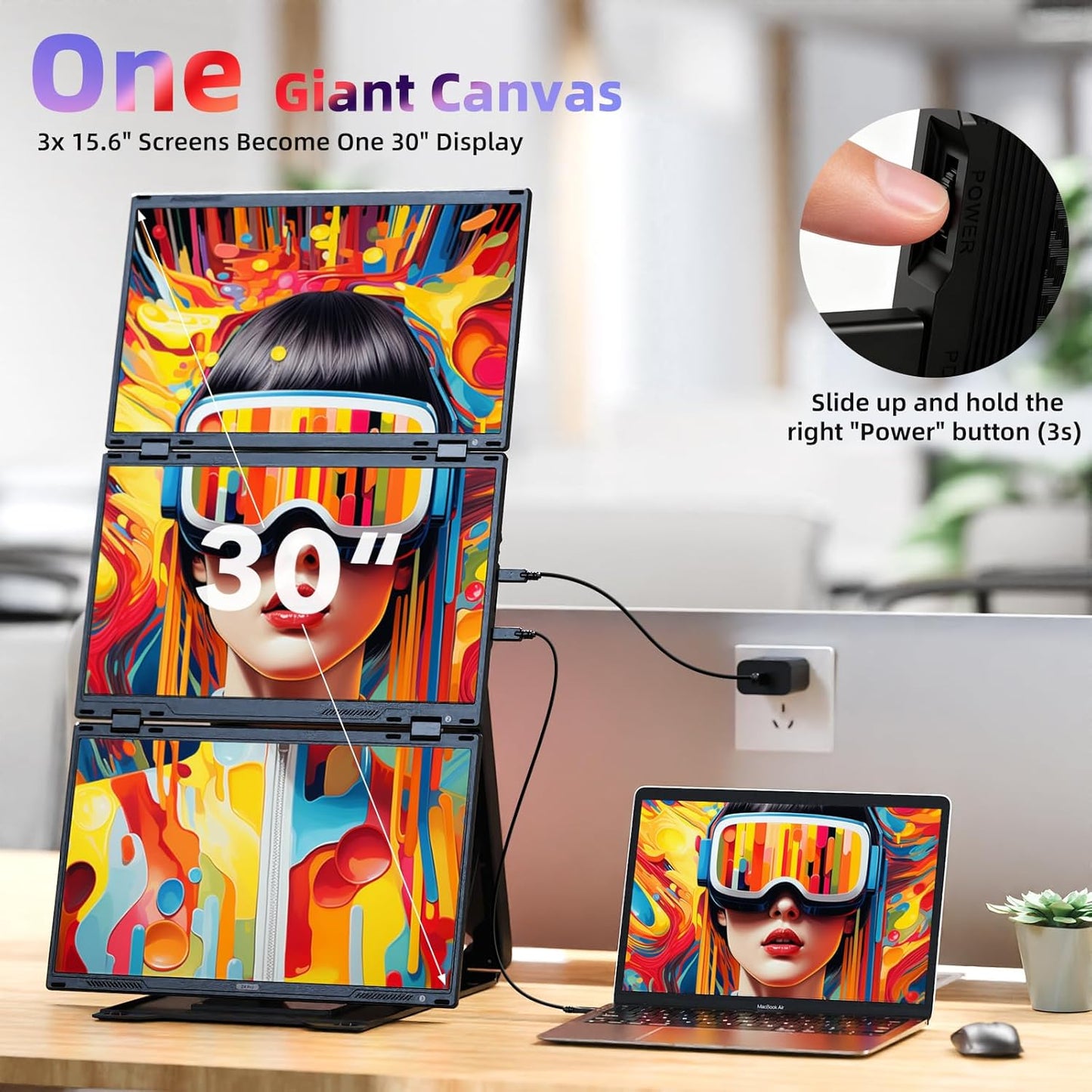 <SMISEACOW>Kwumsy Z4PRO 15.6" Quad-Screen Laptop Screen Extender