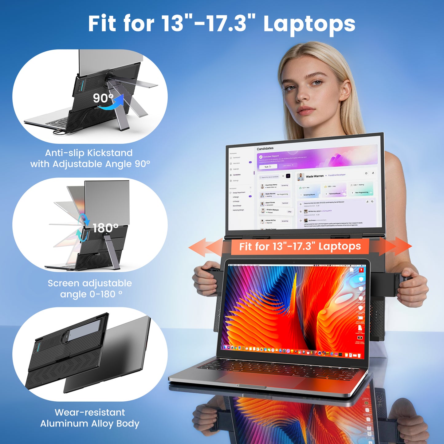 <SMISEACOW>Kwumsy S15 Plus 15.6" Dual Screen Laptop Screen Extende