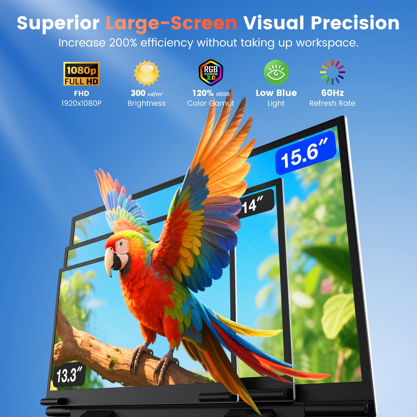 <SMISEACOW>Kwumsy S15 Plus 15.6" Dual Screen Laptop Screen Extende