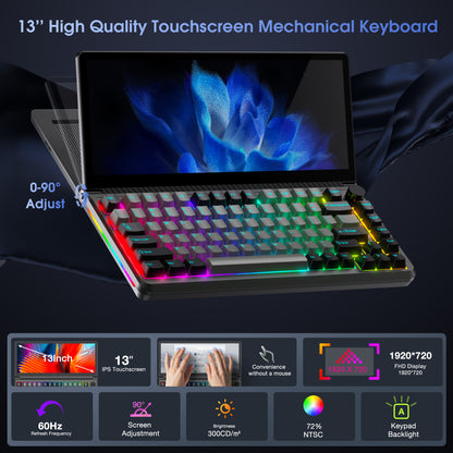 <SMISEACOW>-Kwumsy K3 Foldable Touchscreen Keyboard with Expandable Display