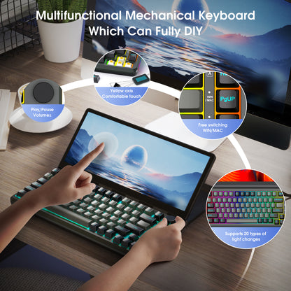 <SMISEACOW>-Kwumsy K3 Foldable Touchscreen Keyboard with Expandable Display