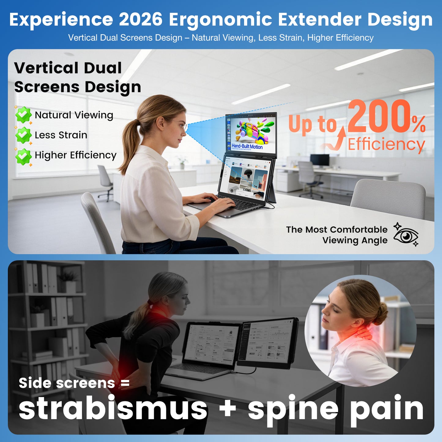 <SMISEACOW>Kwumsy S15 14" Dual Screen Laptop Screen Extende