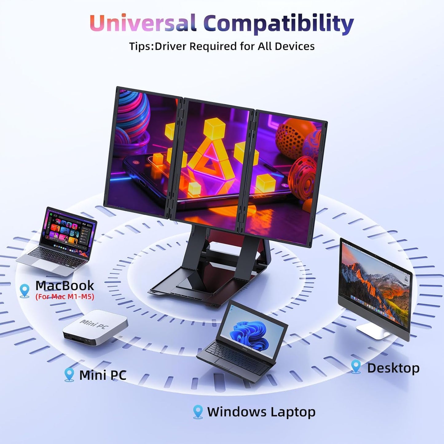 <SMISEACOW>Kwumsy Z4PRO 15.6" Quad-Screen Laptop Screen Extender