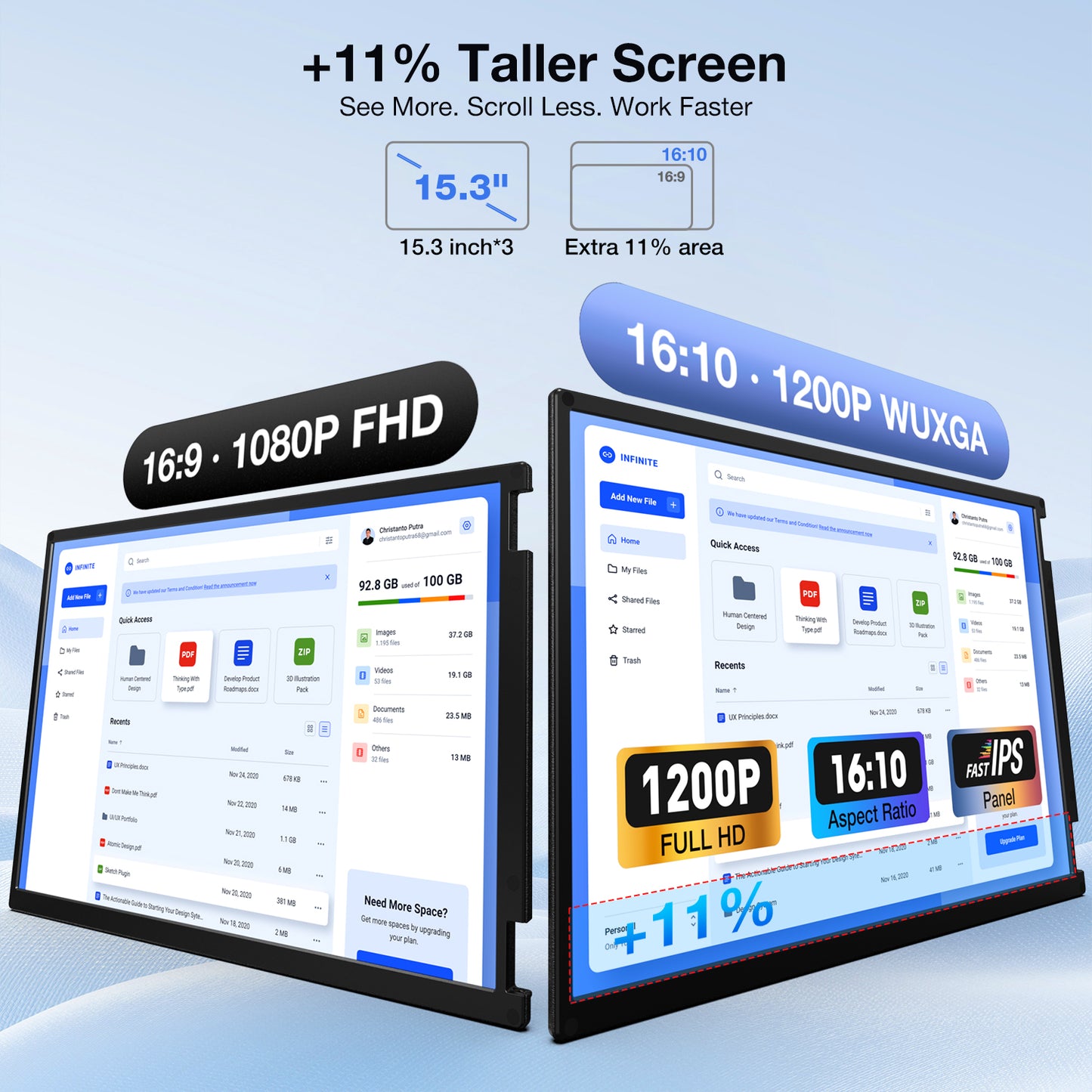 <SMISEACOW>Kwumsy Z3 15.3" Quad-Screen Laptop Screen Extender