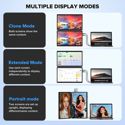 <SMISEACOW>Kwumsy M4 15.6" Triple Screen Laptop Screen Extender