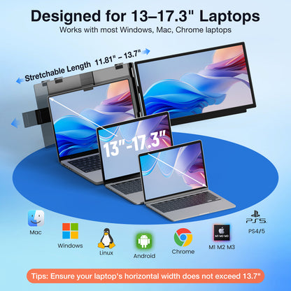 <SMISEACOW>Kwumsy M5 15.6" Dual Screen Laptop Screen Extender