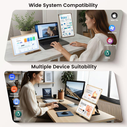 <SMISEACOW>Kwumsy S6 15.6" Triple Screen Laptop Screen Extender