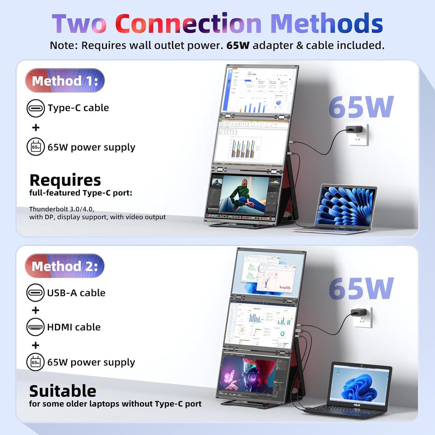 <SMISEACOW>Kwumsy Z4PRO 15.6" Quad-Screen Laptop Screen Extender