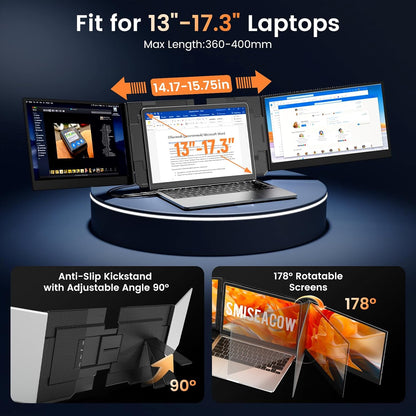 <SMISEACOW>Kwumsy P7 15.6" Triple Screen Laptop Screen Extende