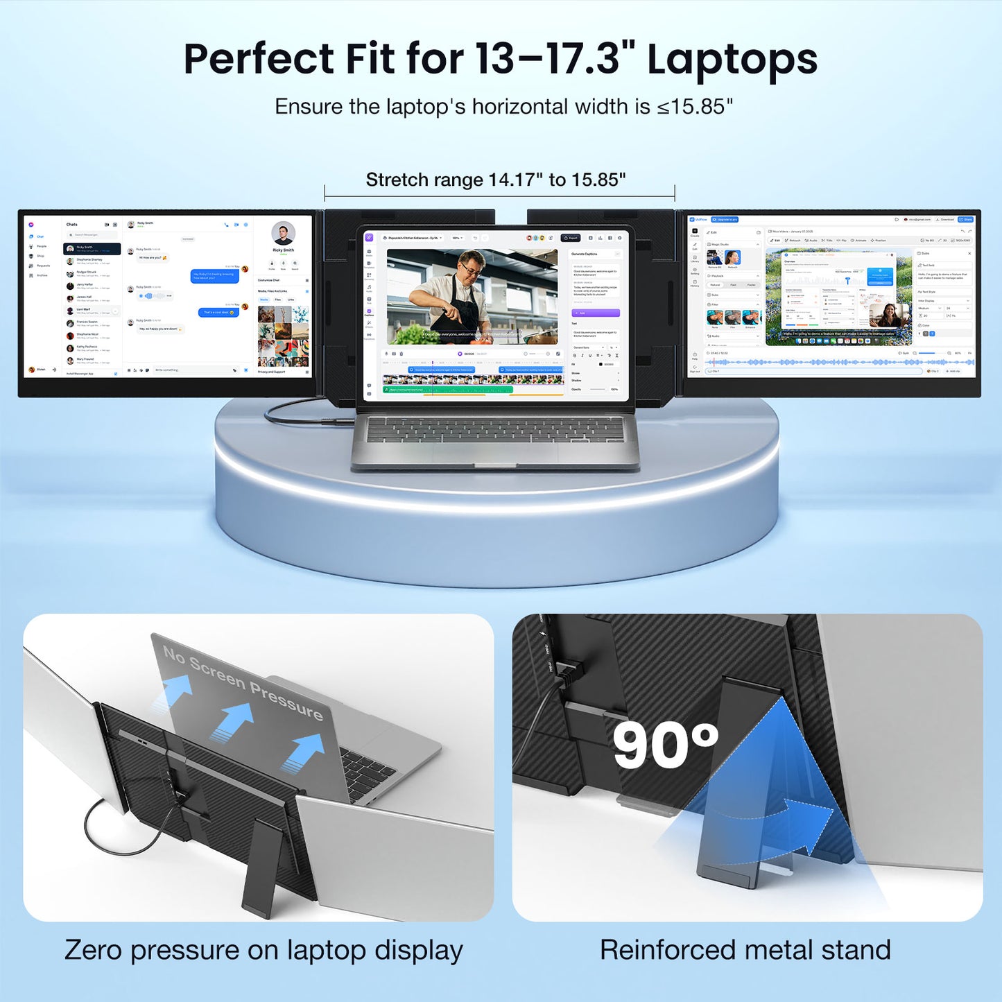 <SMISEACOW>Kwumsy P7 Pro 15.6" Triple Screen Laptop Screen Extender