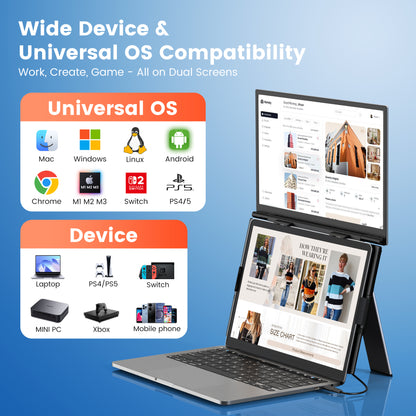 <SMISEACOW>Kwumsy S15 14" Dual Screen Laptop Screen Extende
