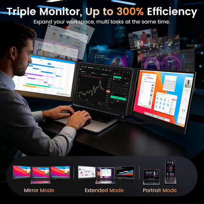 <SMISEACOW>Kwumsy P7 15.6" Triple Screen Laptop Screen Extende
