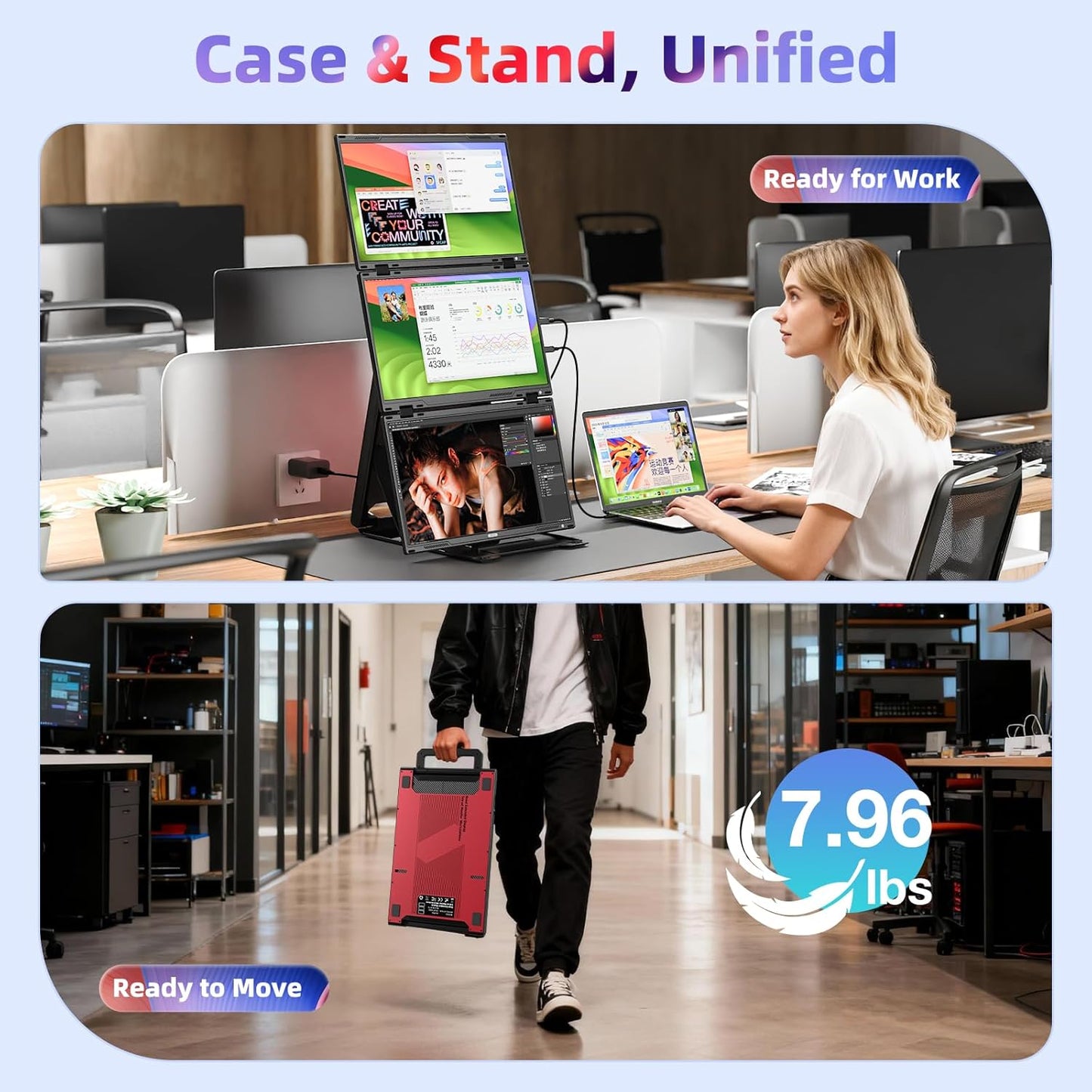 <SMISEACOW>Kwumsy Z4PRO 15.6" Quad-Screen Laptop Screen Extender