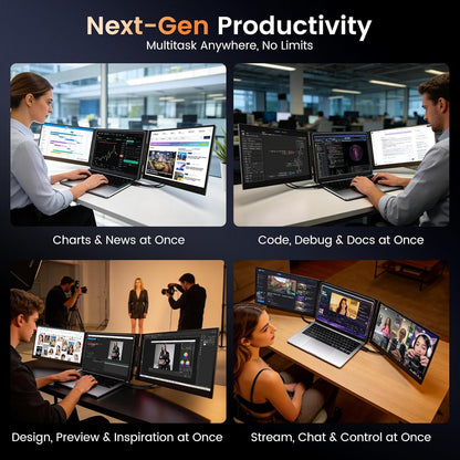 <SMISEACOW>Kwumsy P7 15.6" Triple Screen Laptop Screen Extende