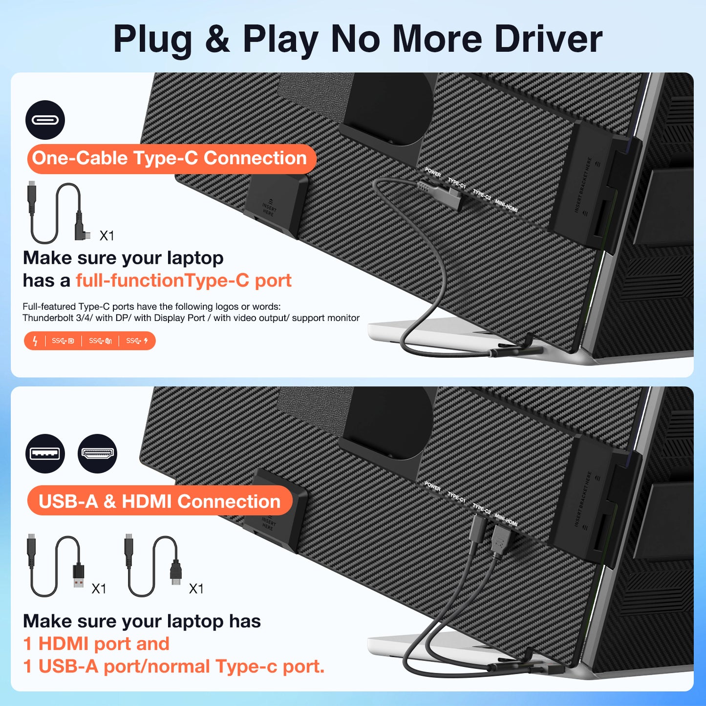 <SMISEACOW>Kwumsy M5 15.6" Dual Screen Laptop Screen Extender