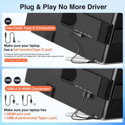 <SMISEACOW>Kwumsy M5 15.6" Dual Screen Laptop Screen Extender