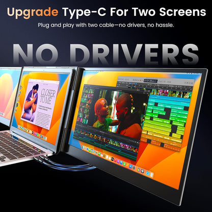 <SMISEACOW>Kwumsy P7 15.6" Triple Screen Laptop Screen Extende