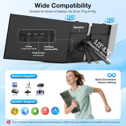 <SMISEACOW>Kwumsy S8Pro MAX 15.3" Triple Screen Laptop Screen Extender
