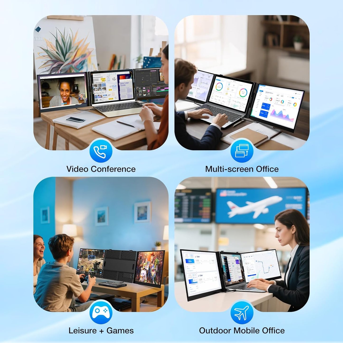 <SMISEACOW>Kwumsy S8Pro MAX 15.3" Triple Screen Laptop Screen Extender