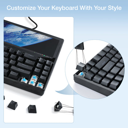 SMISEACOW K2 RGB USB mechanical keyboard with built-in 12.6-inch touchscreen